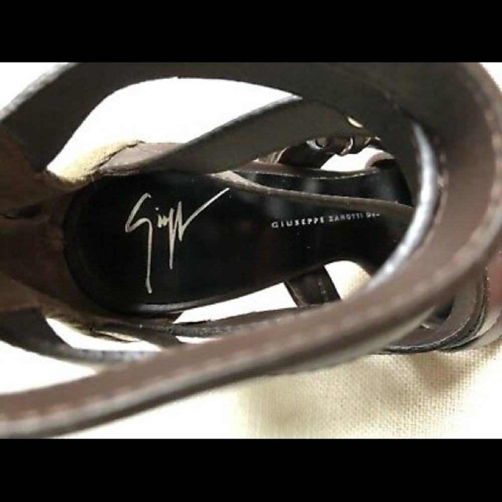 Giuseppe Zanotti Heels Caged Brown Leather Studs - Picture 5 of 7